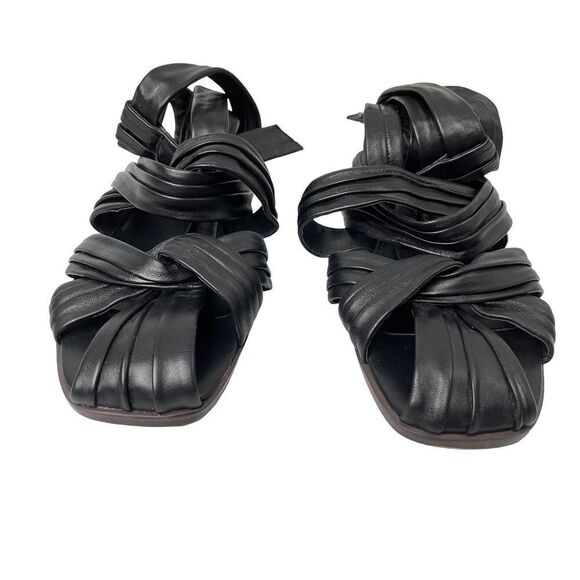 SAM EDELMAN Imogene leather Wrap gladiator Sandals Sz 8 black boho lagenlook - Picture 3 of 7